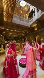 Rajasthani folk dancers in the courtyard