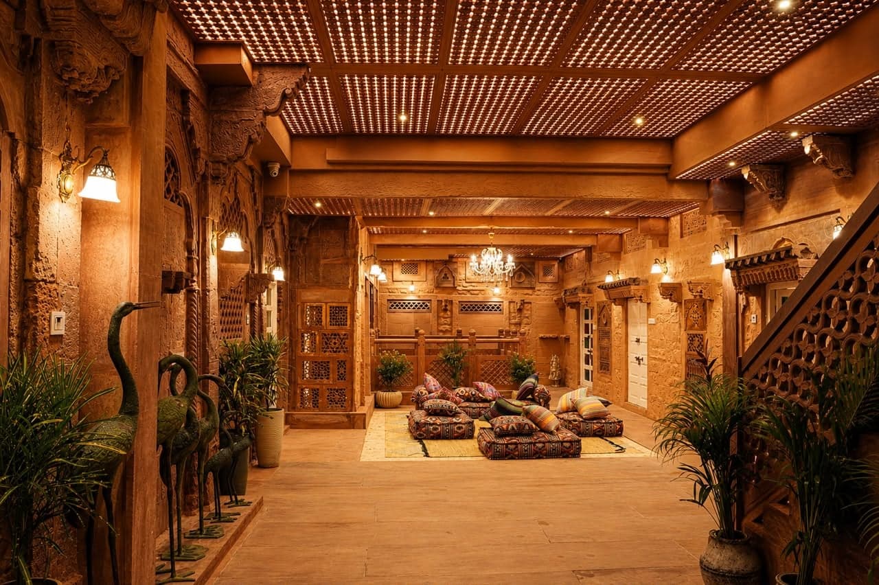 The restored inner courtyard of Rani Mahal