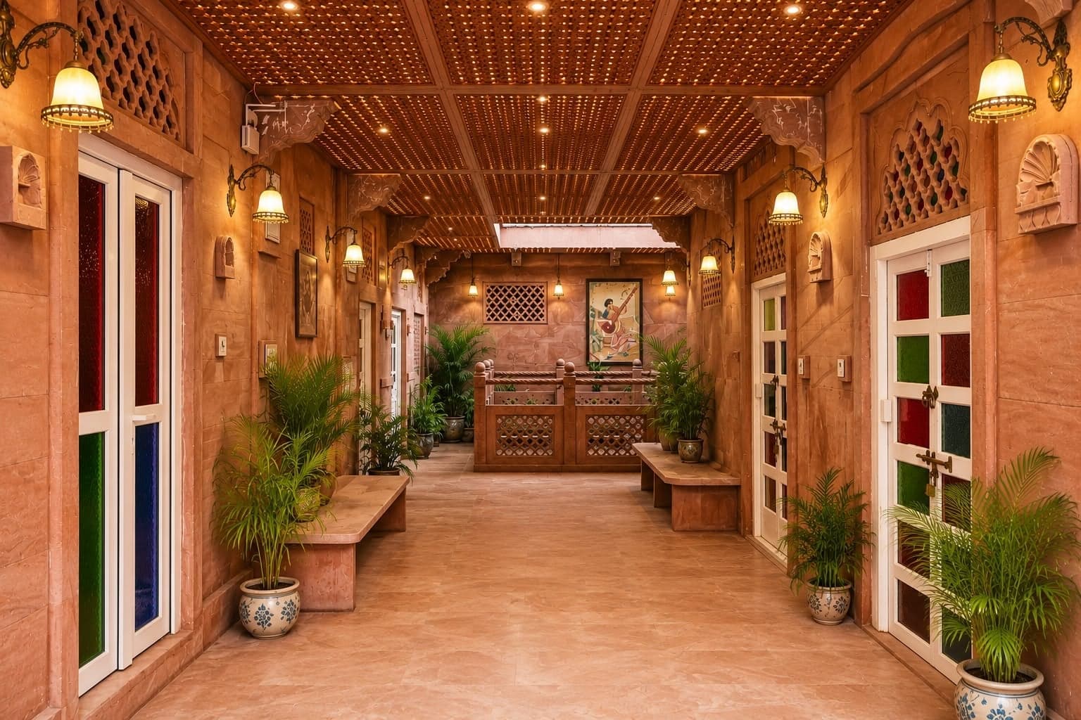 The restored haveli corridors